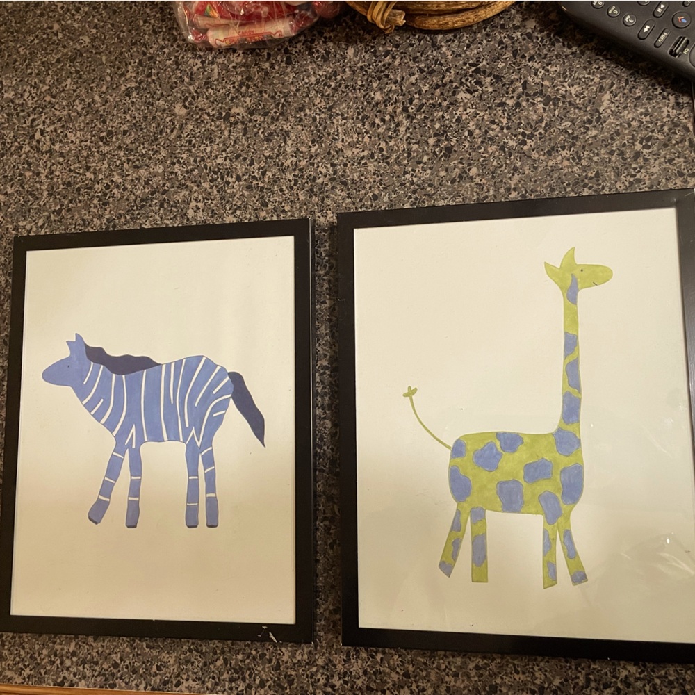 Sweetest ever zebra and giraffe prints for children’s room!